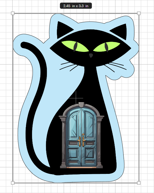 Stickers: Onyx The Cat "Haunted Door"
