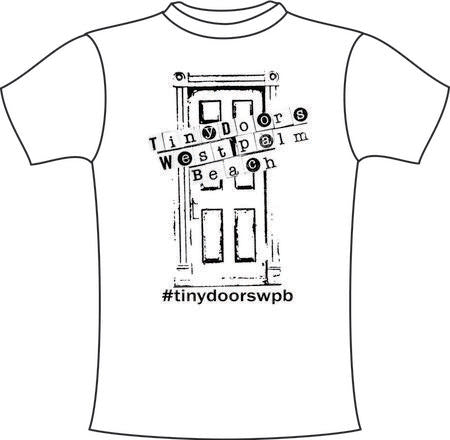 Tiny Door T-shirt: The Fancy Door. Wht