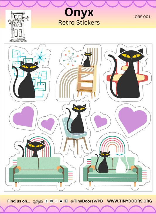 Planner Stickers Full Sheet: The Onyx Retro Collection