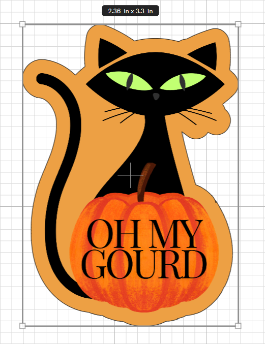 Stickers: Onyx The Cat "Oh My Gourd"