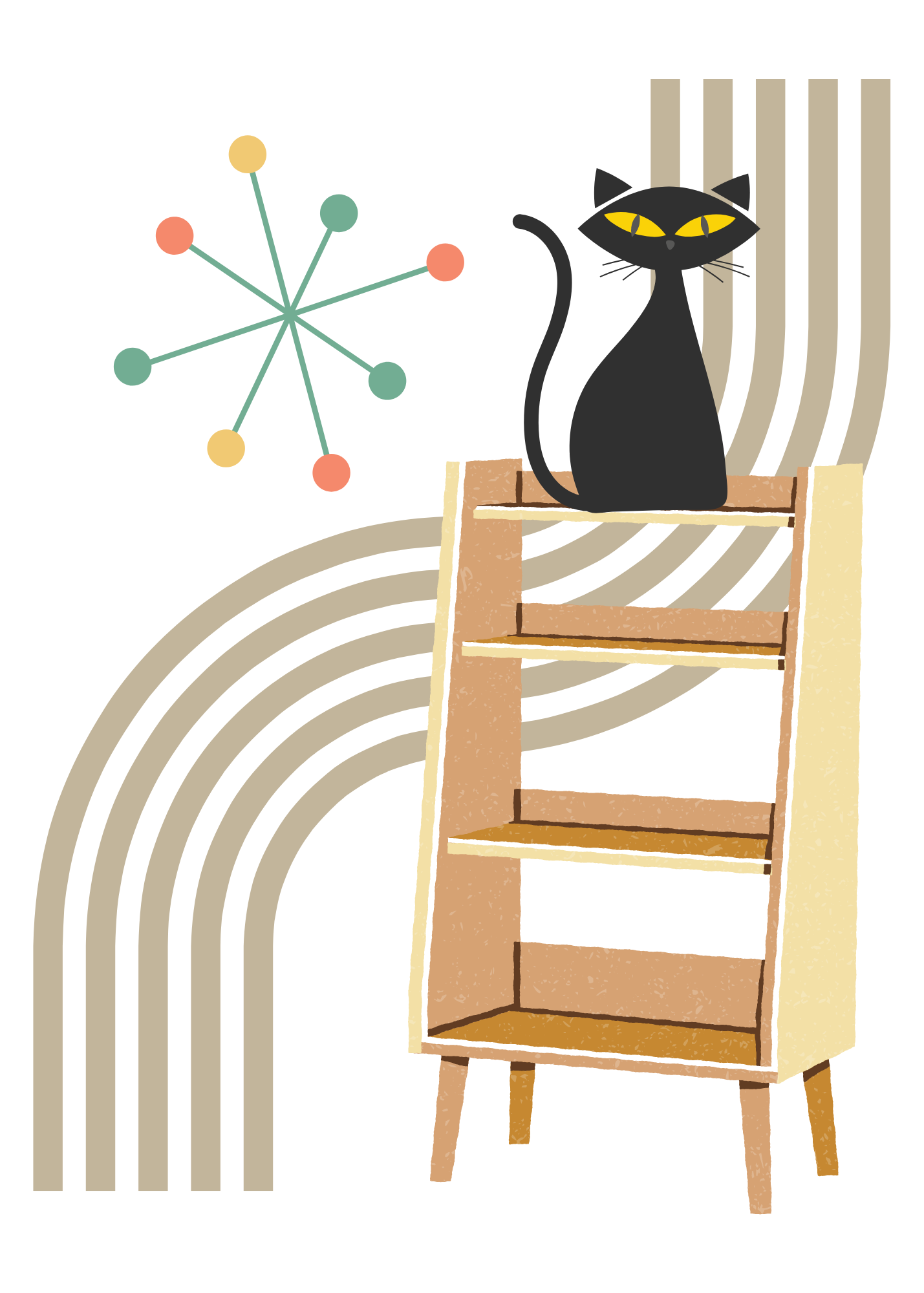 Planner Stickers: Onyx Retro Shelf